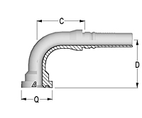 90 Deg Bend O-Ring Flange SAE J518 Code 62 Solid Bent Tube Interlock
