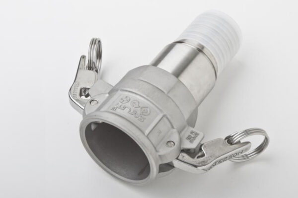 SS 316 Part C PTFE Lined Locking Camlock For Convoluted Hose