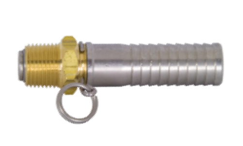 Straight Swivel NPT x Hose Shank Connector for Spray Gun